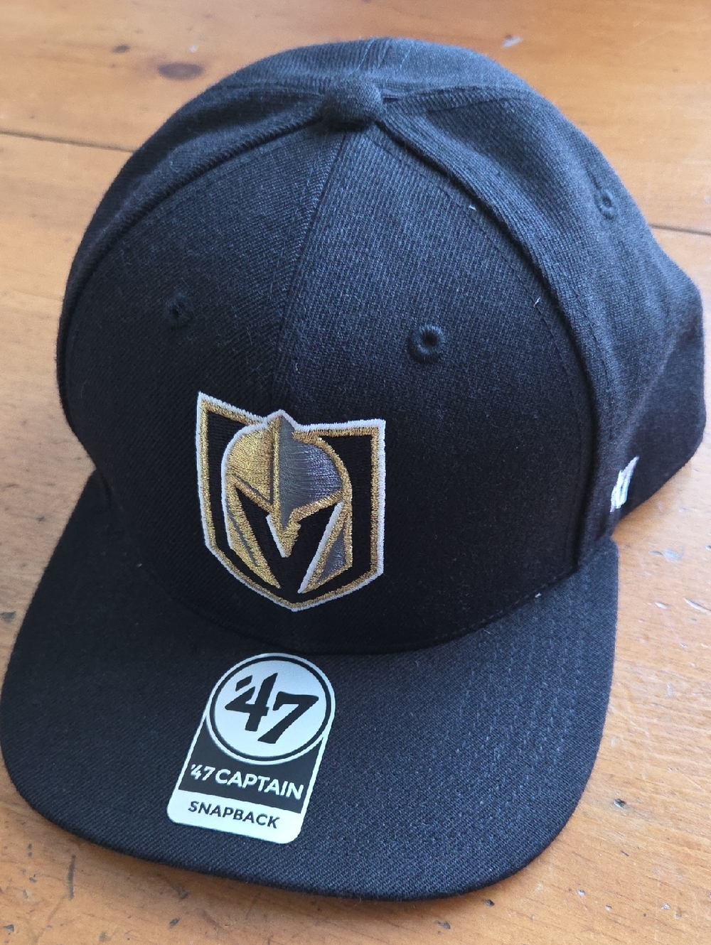 NWT 47 Vegas Golden Knights Black Snapback Hat w Gold & Black Knights Logo